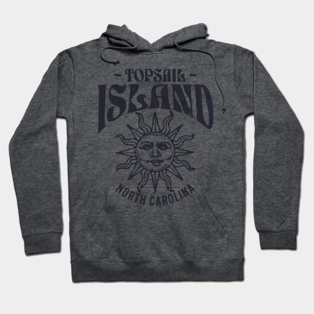 Topsail Island, NC Summertime Vacationing Watchful Sun Hoodie by Contentarama